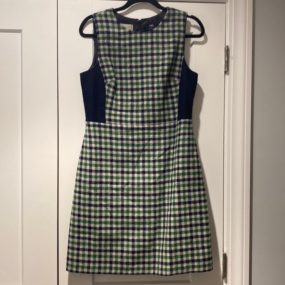 Wool blue and green Hobbs dress